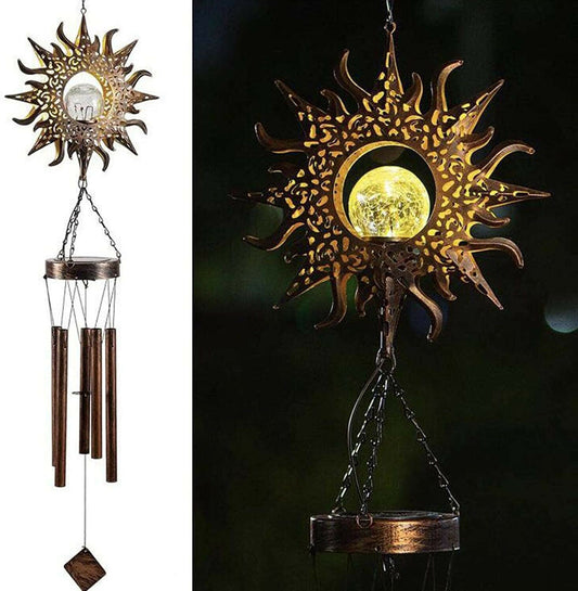 Enchanting Solar-Powered Musical Wind Chimes with Moon Glow
